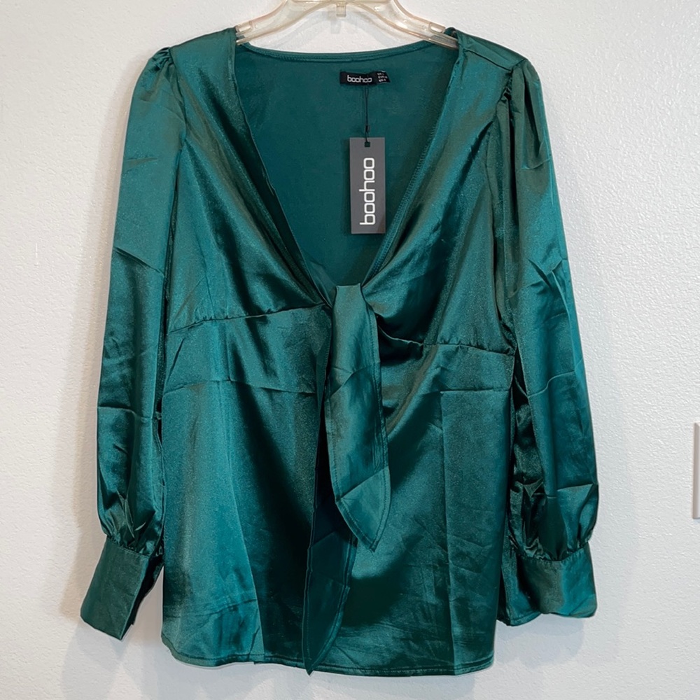 *NEW* MATERNITY SATIN TIE FRONT SMOCK TOP (With Tags)